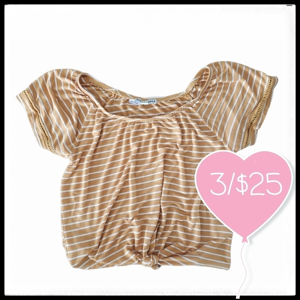 ⭐3/$25⭐ Moral Fiber Striped Short Sleeve C…